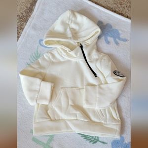 SHEIN kids 2y quarter zip hoodie off white